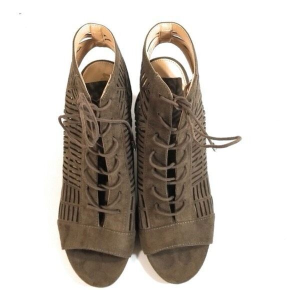 Sam Edelman Rocco Booties Peep Toe Lace-Up Block Heel Sandals 7 - Picture 4 of 9